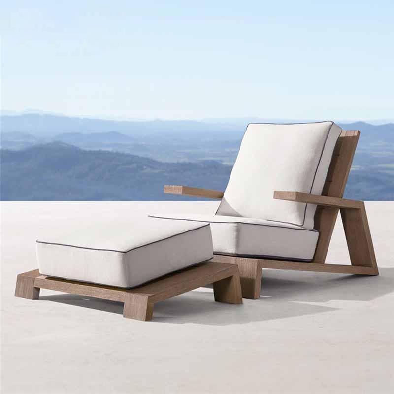 Chandler Oak Lounge Chair And Ottoman, Outdoor Armchair