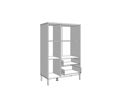 Clifton Slatted Artisan Oak Effect Black Low Display Cabinet