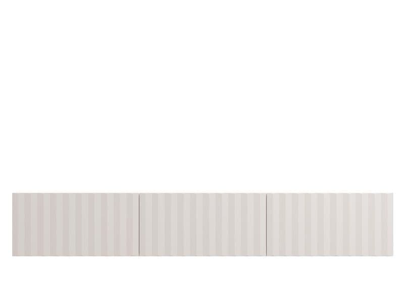 Como White Slat Effect Wall Mounted Floating Large Wide TV Entertainment Unit