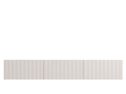 Como White Slat Effect Wall Mounted Floating Large Wide TV Entertainment Unit