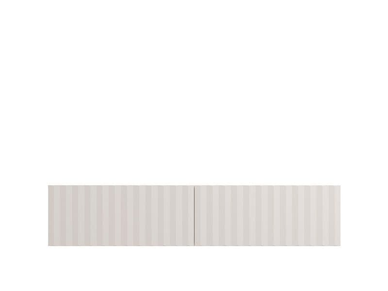 Como White Slat Effect Wall Mounted Floating Small TV Entertainment Unit