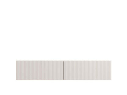 Como White Slat Effect Wall Mounted Floating Small TV Entertainment Unit