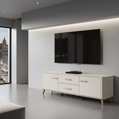 Dariqon Cashmere And Oak Effect 154cm TV Unit