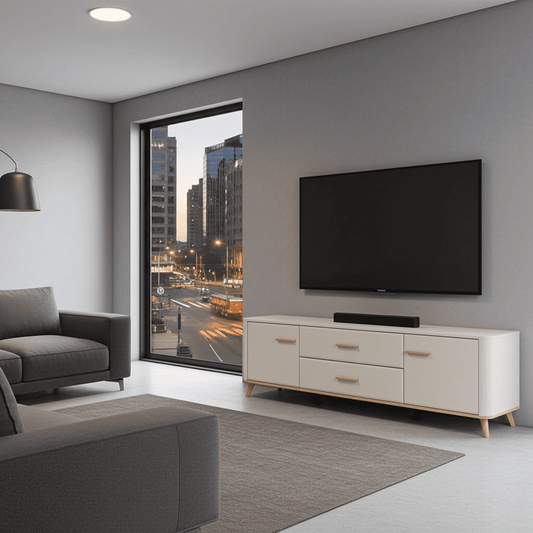 Dariqon Cashmere And Oak Effect Large Wide 180cm TV Unit