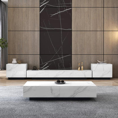 Dionne Coffee Table, Sintered Stone, White Marble Effect