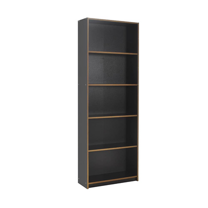 Adore Anthracite Grey Tall 5-Tier Bookcase Shelving Unit