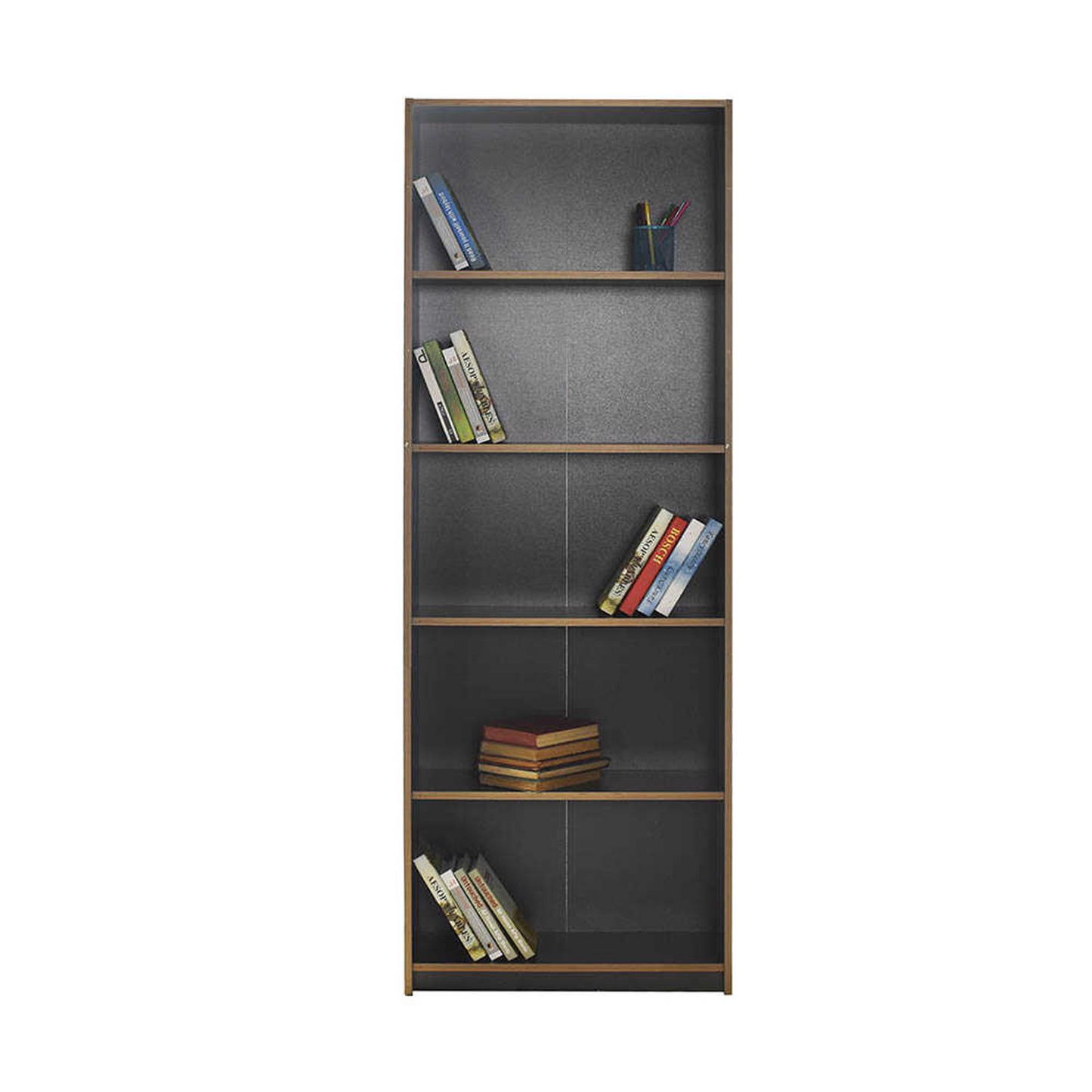 Adore Anthracite Grey Tall 5-Tier Bookcase Shelving Unit