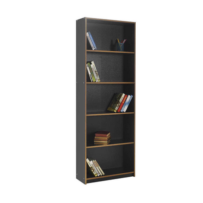 Adore Anthracite Grey Tall 5-Tier Bookcase Shelving Unit