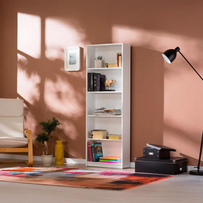 Adore Matt White 5-Tier Bookcase Shelving Unit
