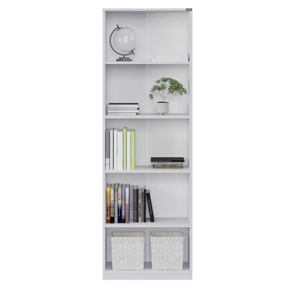 Adore Matt White 5-Tier Bookcase Shelving Unit