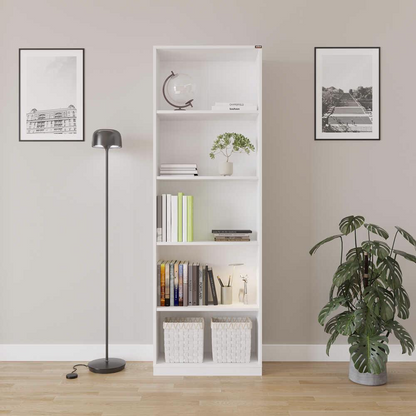 Adore Matt White 5-Tier Bookcase Shelving Unit