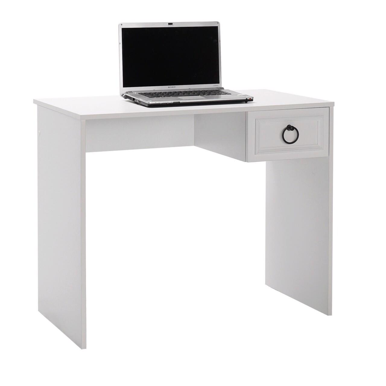 Adore Matt White Laptop Study Desk with 1 Drawer