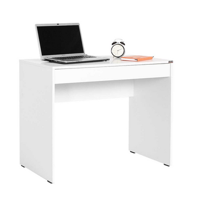 Adore Matt White Laptop Study Desk with Full-Width Drawer