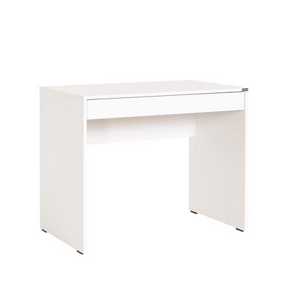 Adore Matt White Laptop Study Desk with Full-Width Drawer