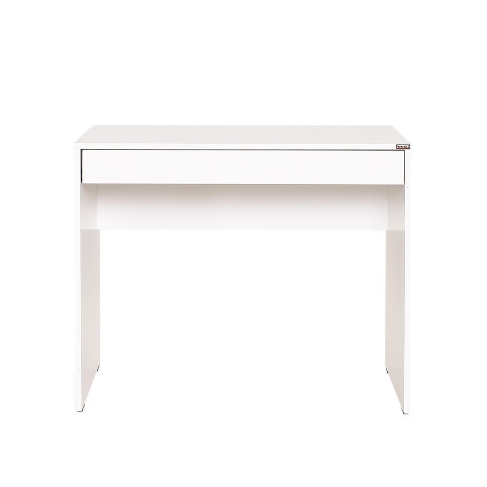 Adore Matt White Laptop Study Desk with Full-Width Drawer