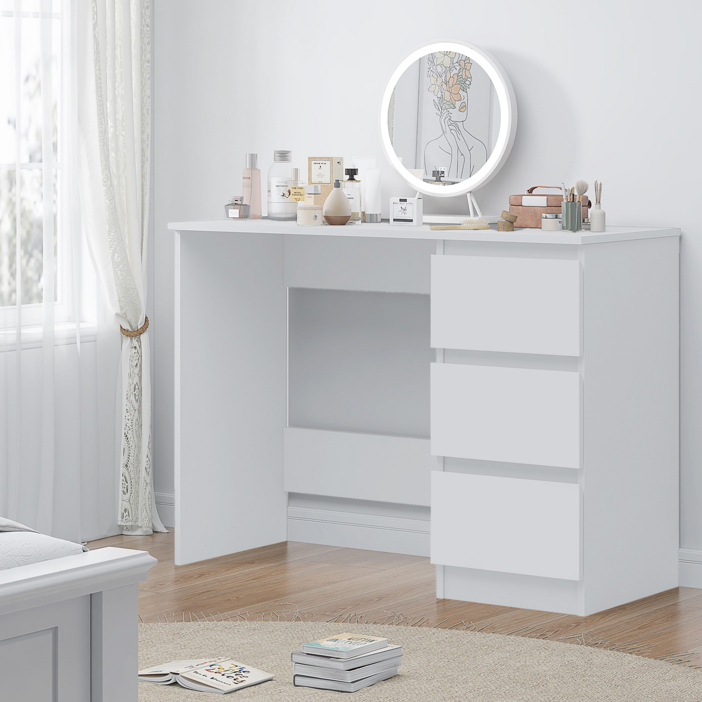 FWStyle Stora 3-Drawer Dressing Table – Matt White