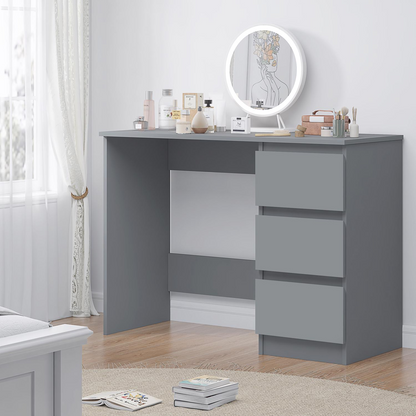 FWStyle Stora 3-Drawer Dressing Table – Matt Dark Grey
