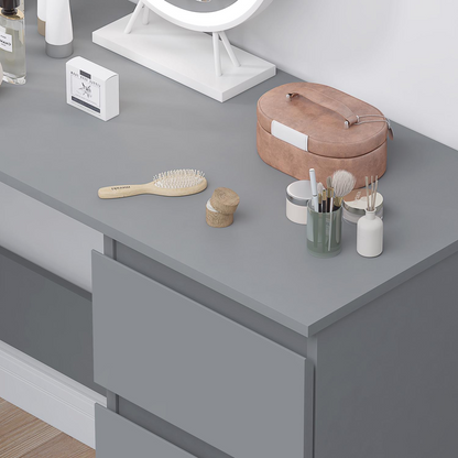 FWStyle Stora 3-Drawer Dressing Table – Matt Dark Grey