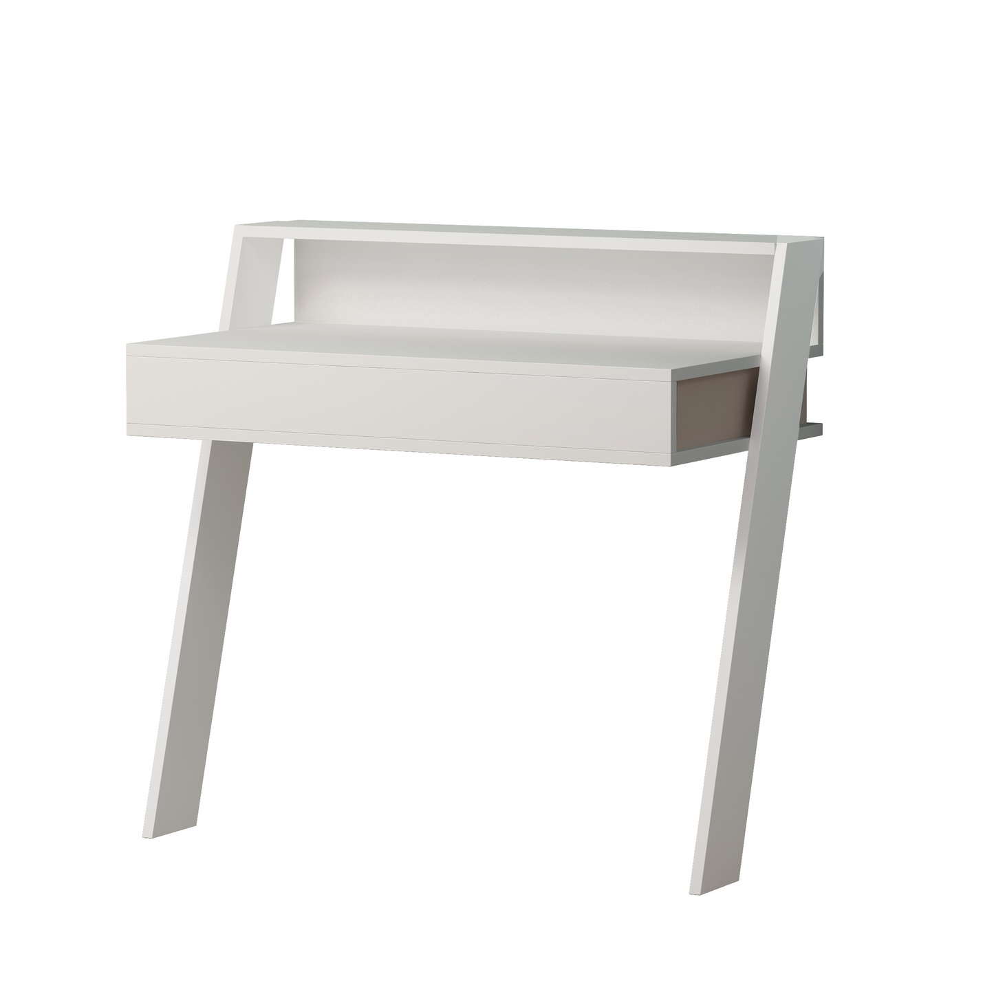 Cowork Modern Wall-Mounted Desk with Drawer – White 94cm