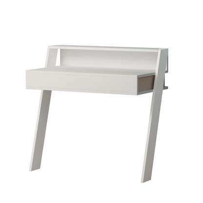 Cowork Modern Wall-Mounted Desk with Drawer – White 94cm