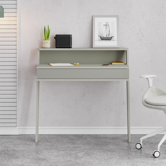 Cowork Modern Wall-Mounted Desk with Drawer – Ash Green 94cm