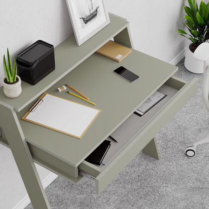 Cowork Modern Wall-Mounted Desk with Drawer – Ash Green 94cm