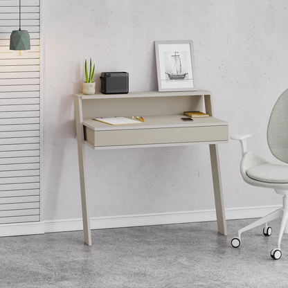 Cowork Modern Wall-Mounted Desk with Drawer – Sandstone 94cm