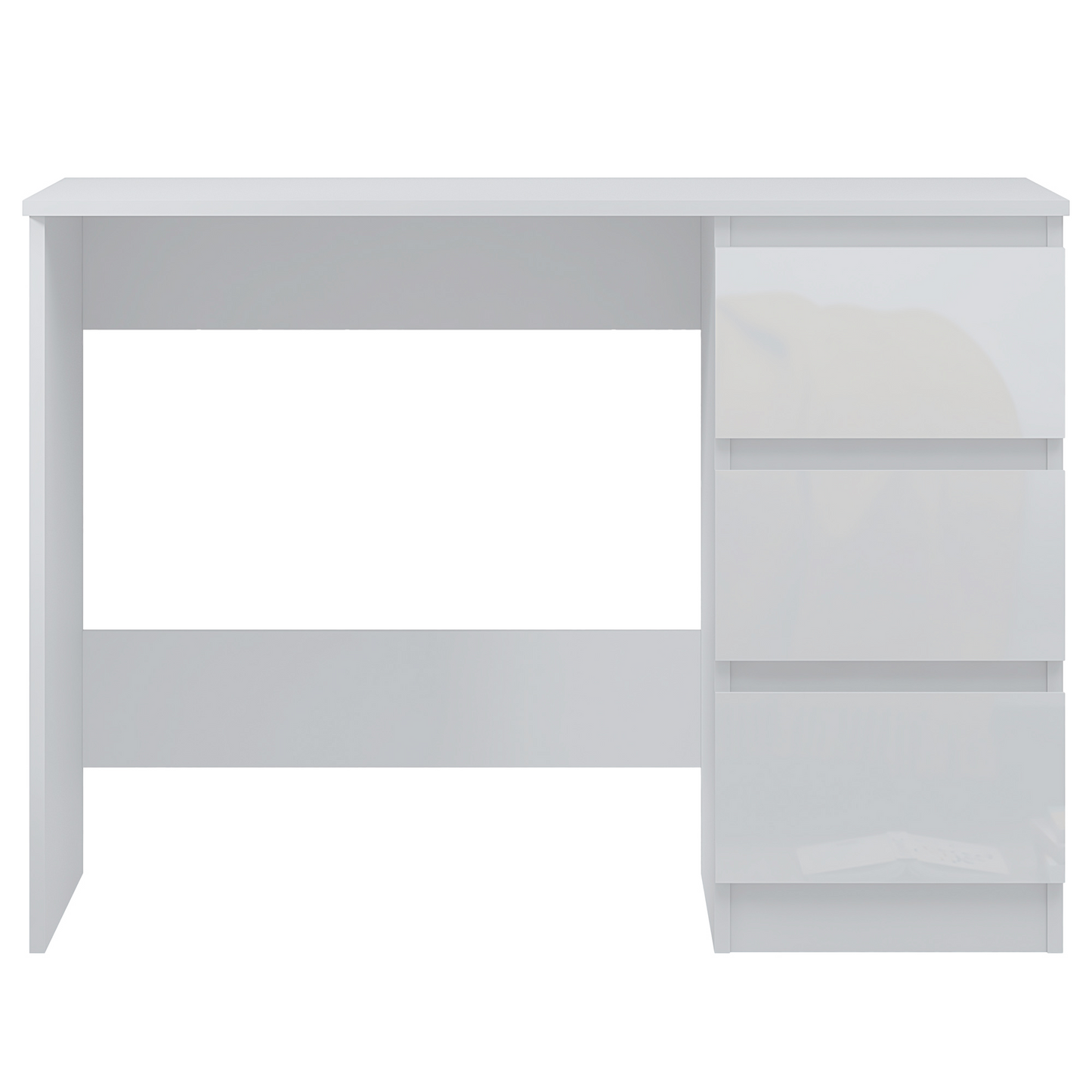FWStyle Stora 3-Drawer Dressing Table – White Gloss Front