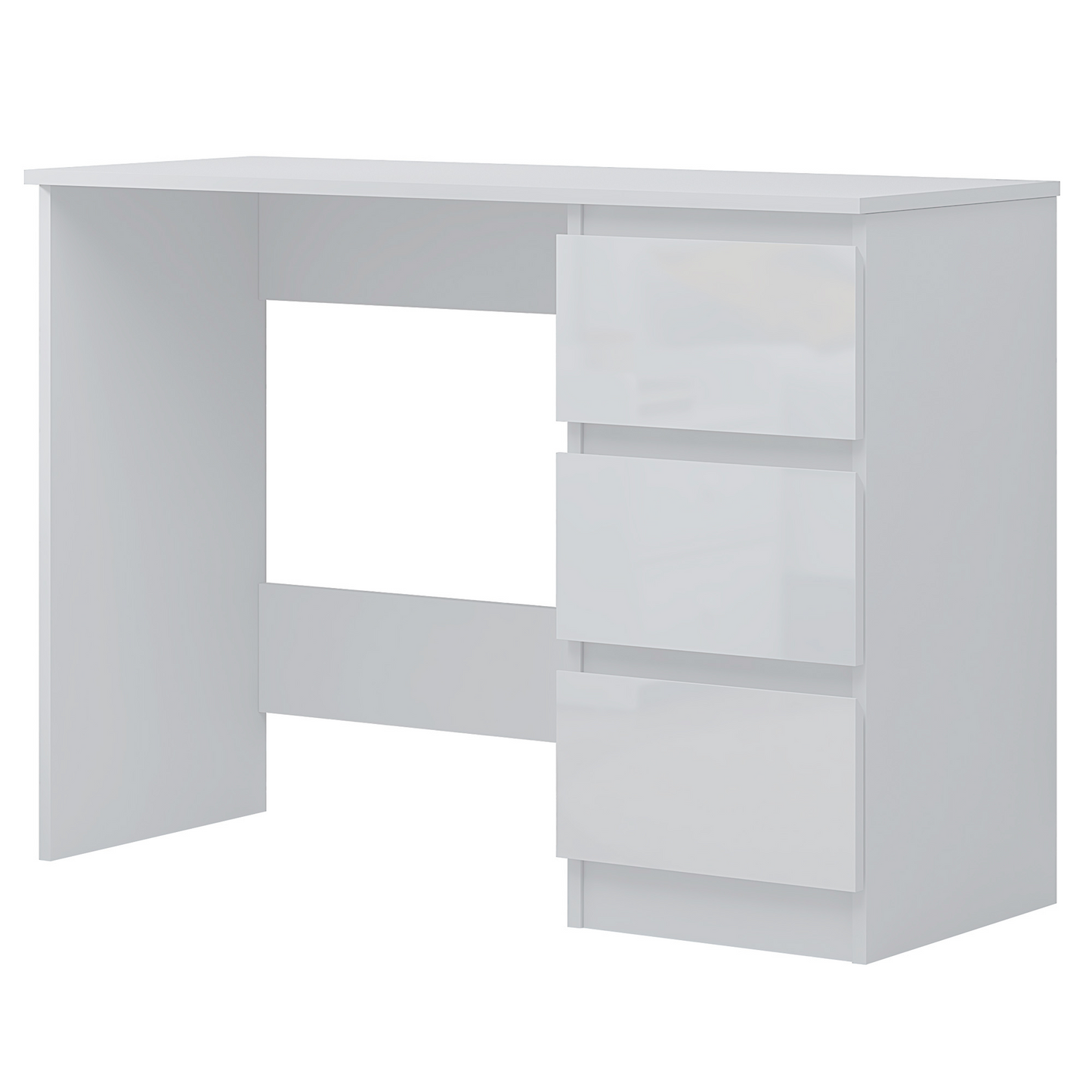 FWStyle Stora 3-Drawer Dressing Table – White Gloss Front