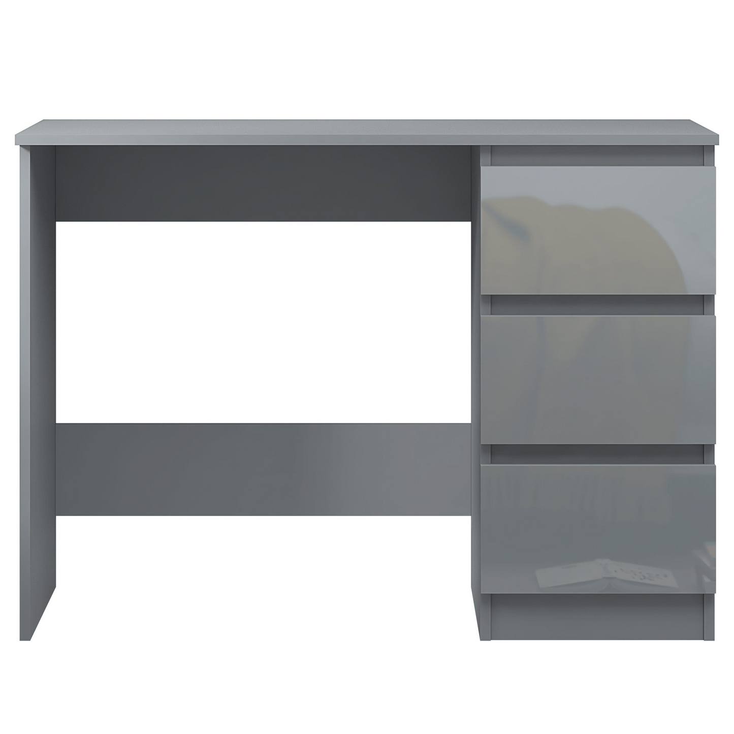 FWStyle Stora 3-Drawer Dressing Table – Grey Gloss Front