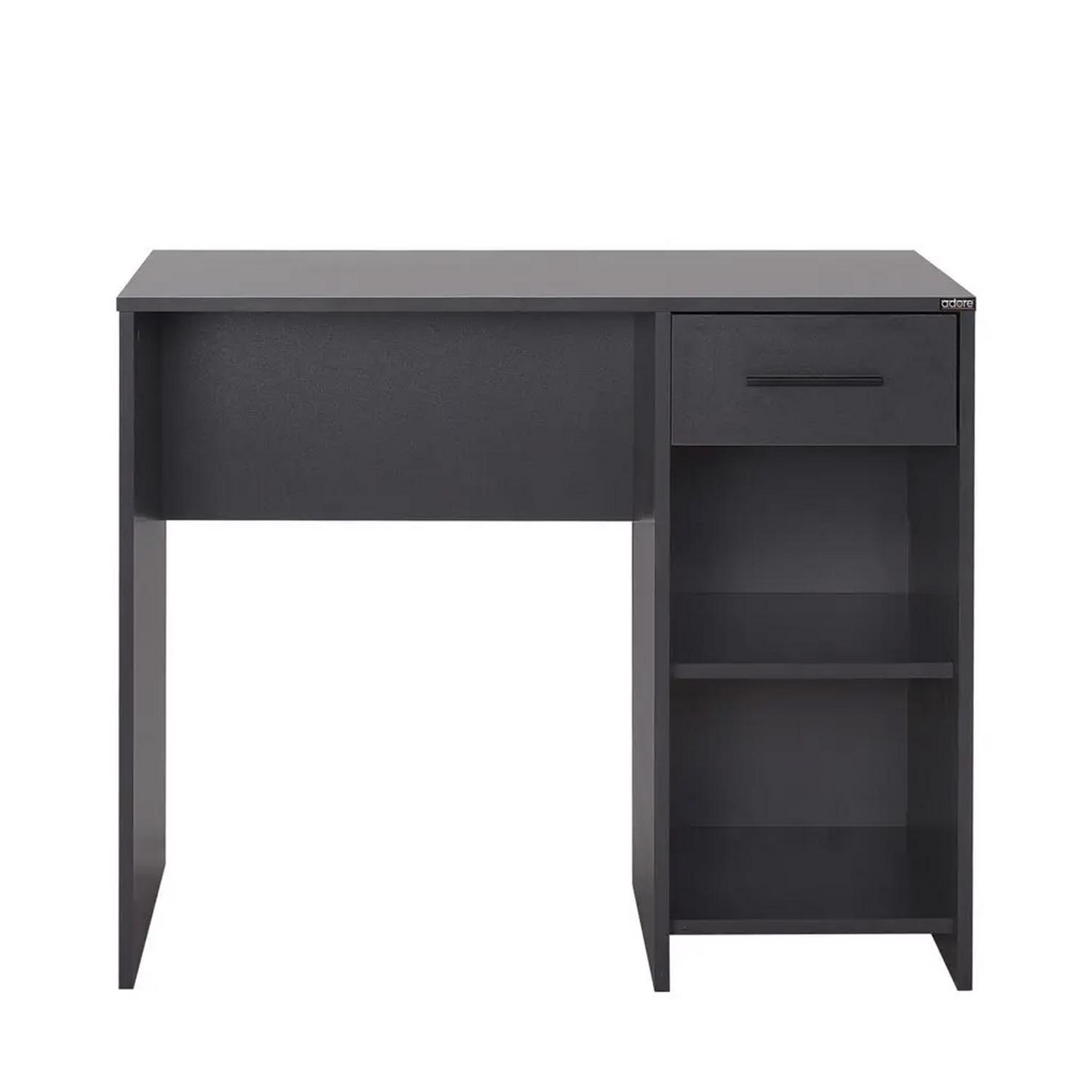 Adore Anthracite Grey Study Desk with Drawer & Shelves