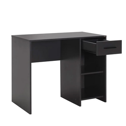 Adore Anthracite Grey Study Desk with Drawer & Shelves
