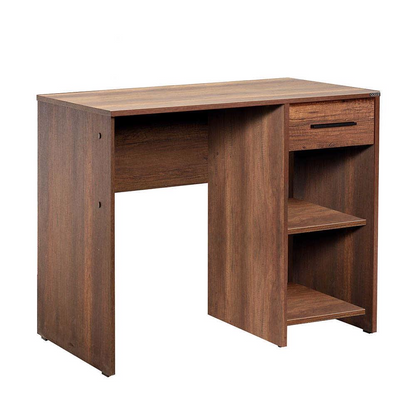 Adore Walnut Effect Study Desk with Drawer & Shelves