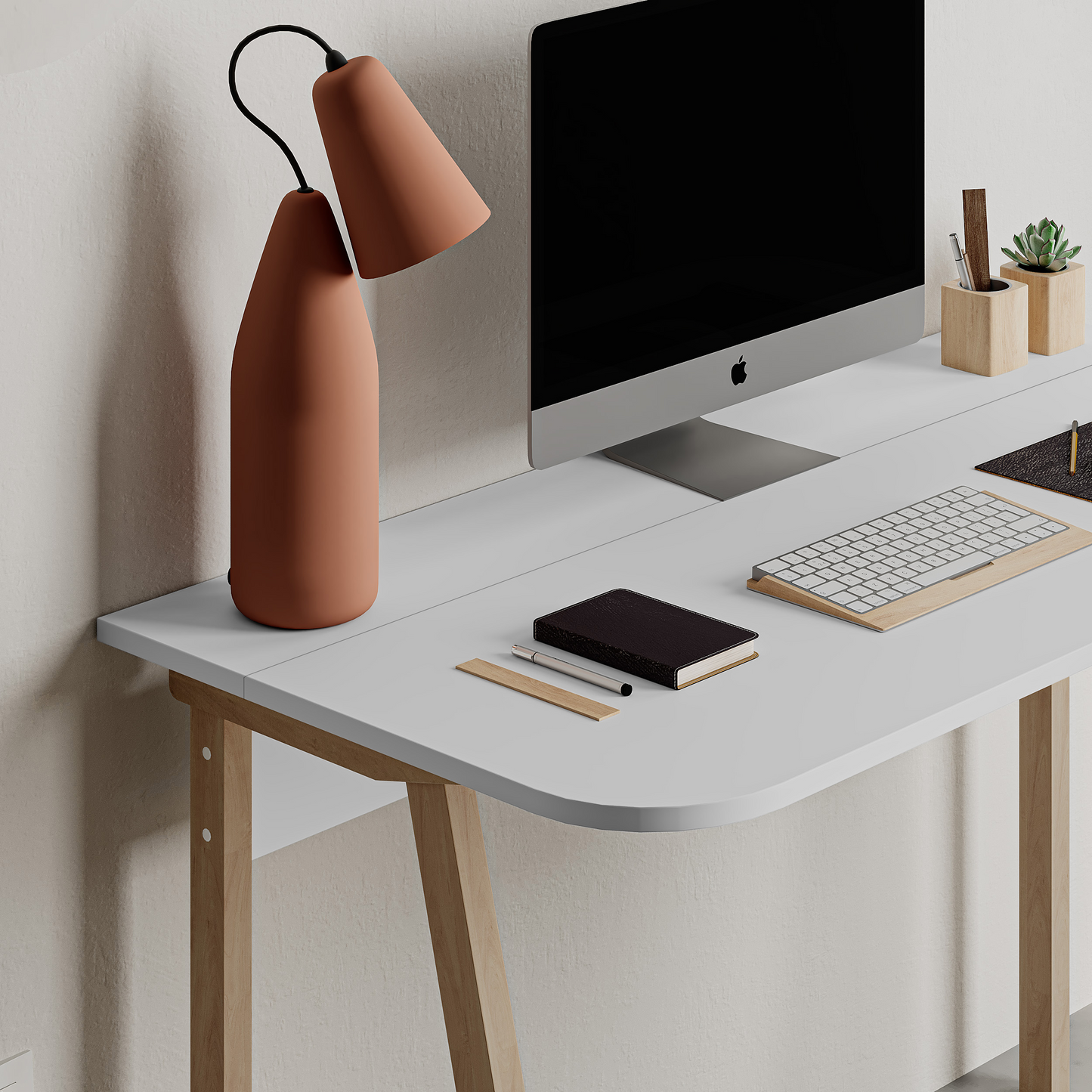 Luton Modern Desk White – 120cm Wide