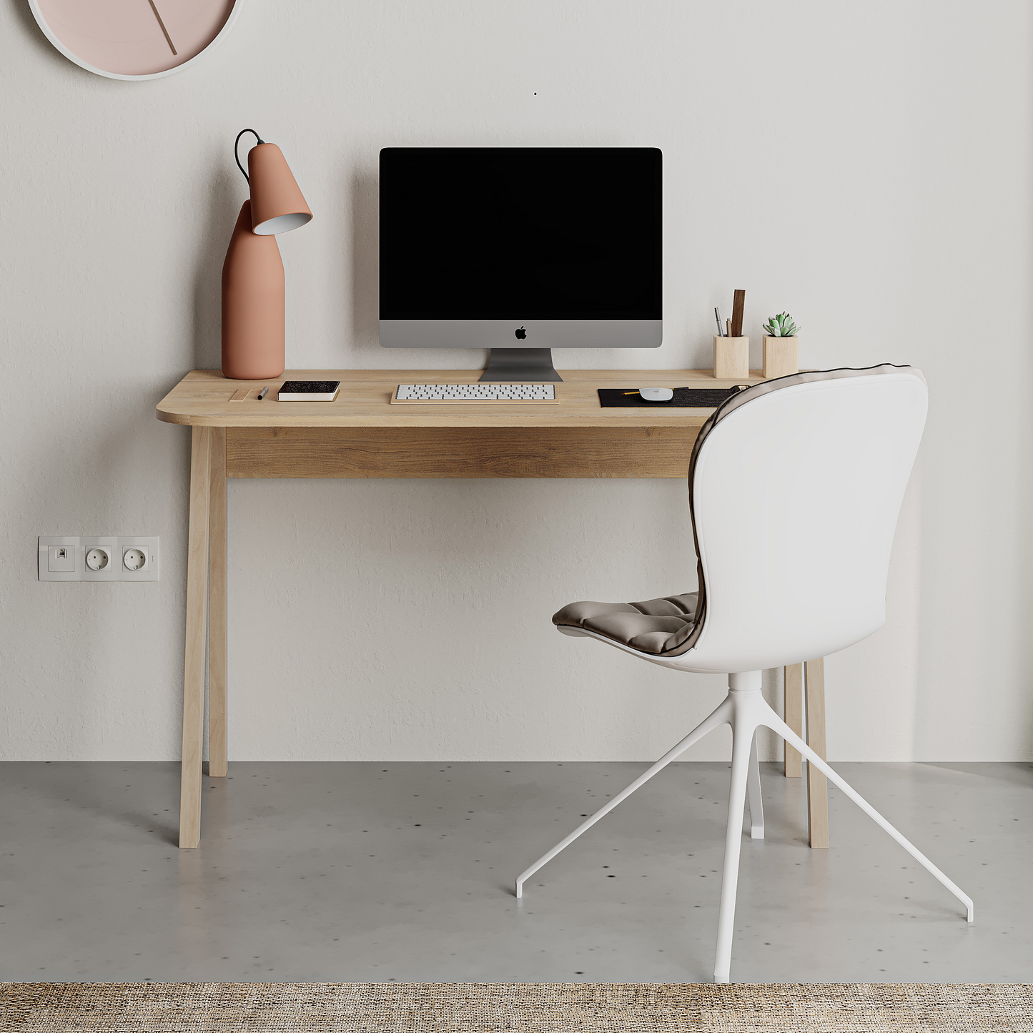Luton Modern Study Desk Oak – 120cm Wide