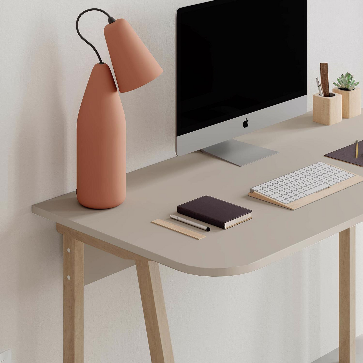 Luton Modern Desk Sandstone – 120cm Wide