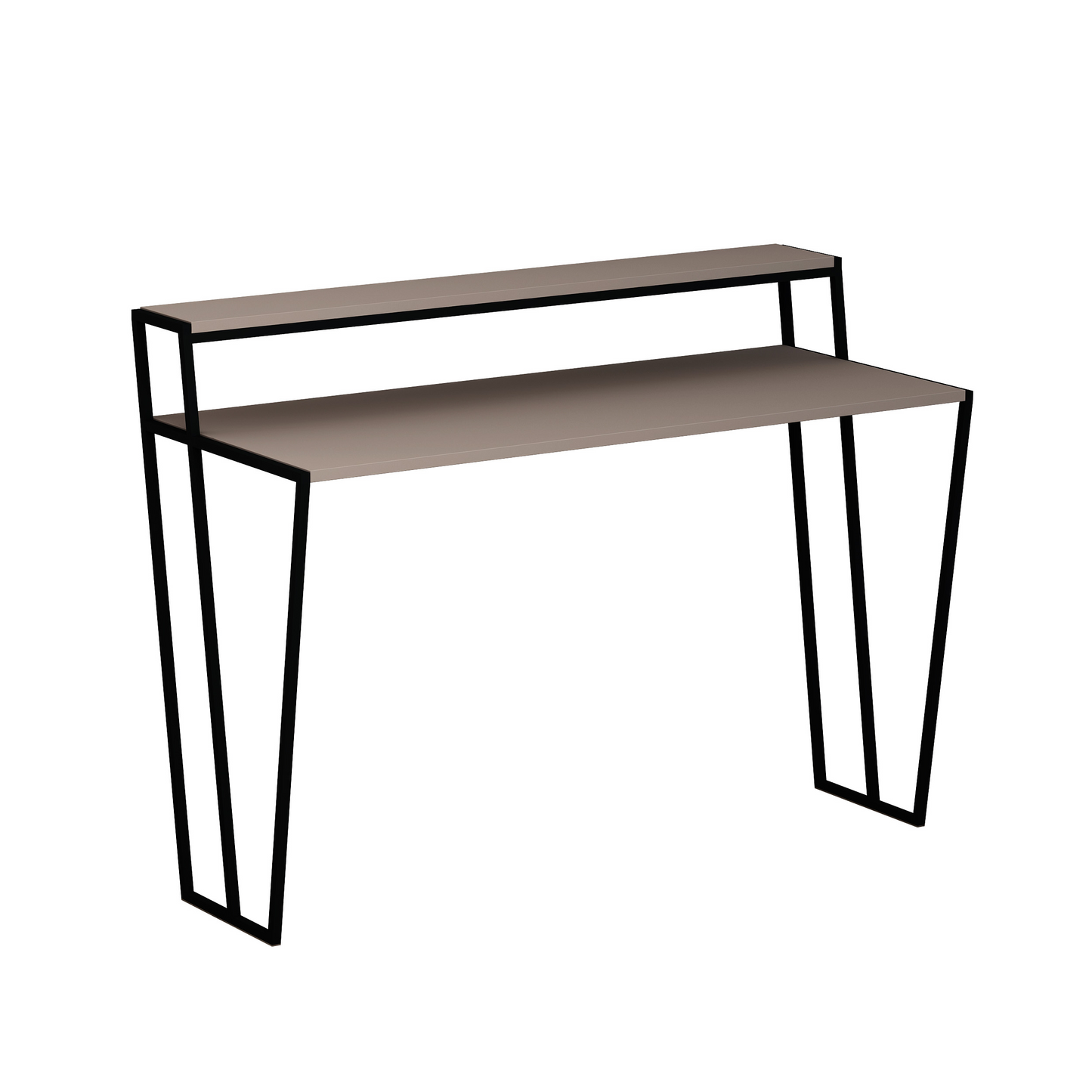 Pal Modern Study Desk Mocha Grey with Monitor Stand – 124cm