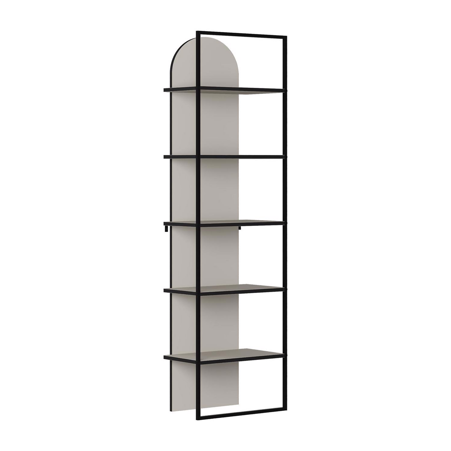 Archy Modern Bookcase 5-Tier Wall Mounted Shelf – Sandstone 180 cm
