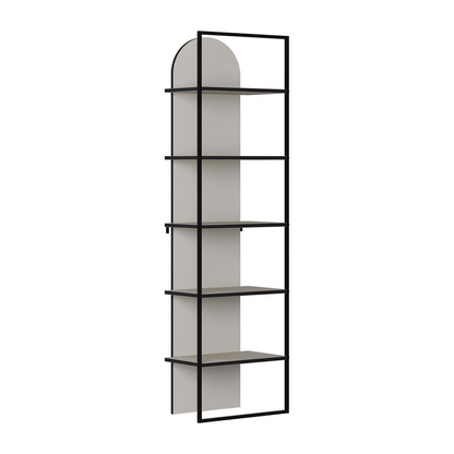 Archy Modern Bookcase 5-Tier Wall Mounted Shelf – Sandstone 180 cm
