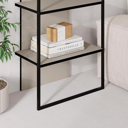 Archy Modern Bookcase 5-Tier Wall Mounted Shelf – Sandstone 180 cm