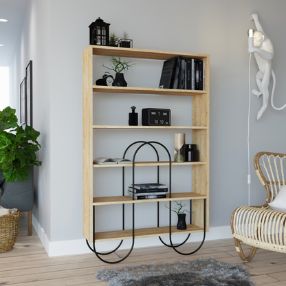 Norfolk Modern Bookcase Display Unit Natural Oak Effect – 159.1cm Tall
