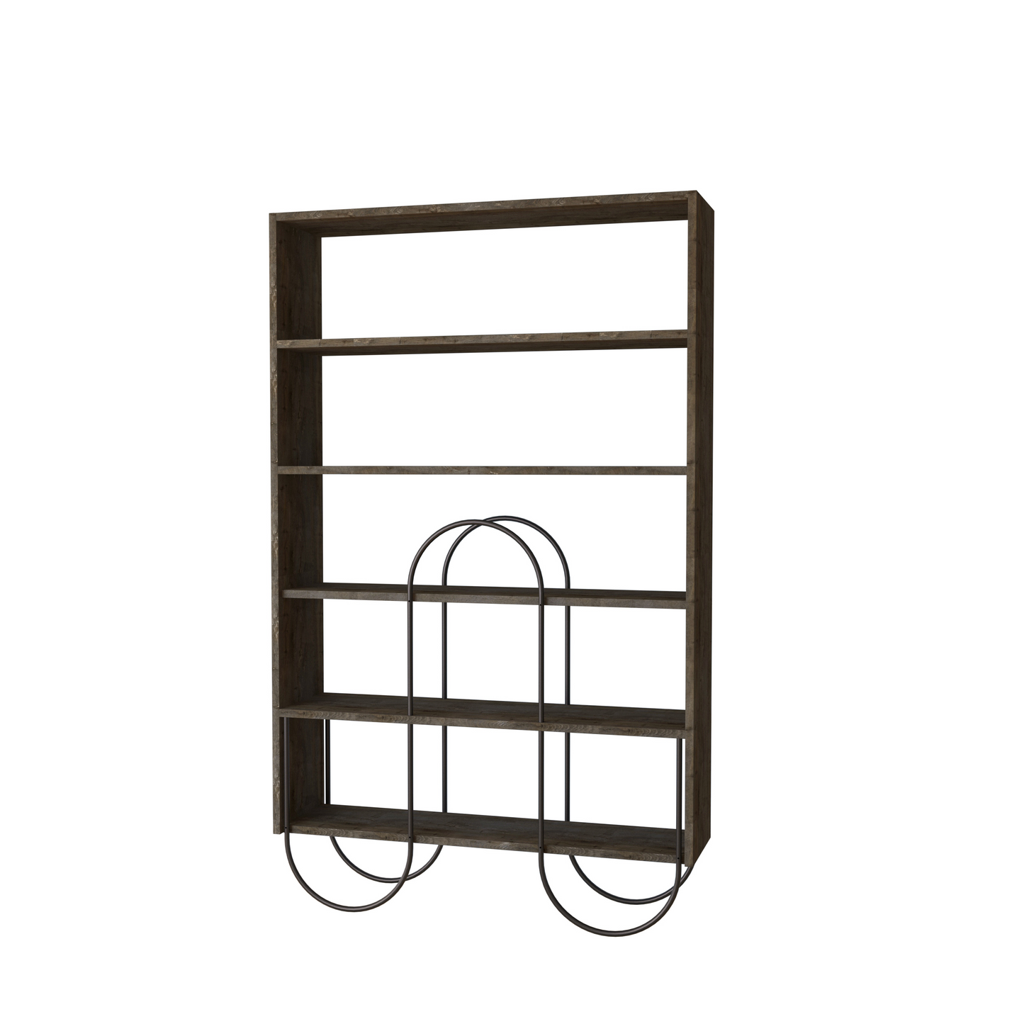 Norfolk Modern Bookcase Display Unit Dark Coffee Oak Effect – 159.1cm Tall