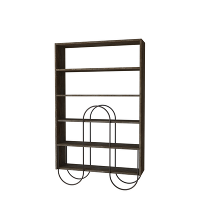 Norfolk Modern Bookcase Display Unit Dark Coffee Oak Effect – 159.1cm Tall