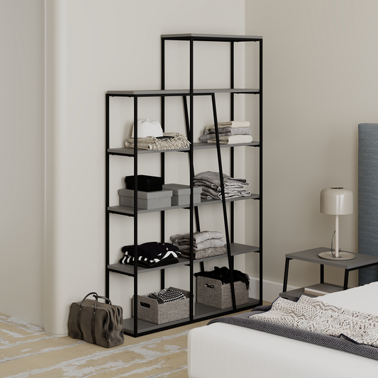 Pal Modern Bookcase Display Unit Anthracite Grey – 178cm Tall