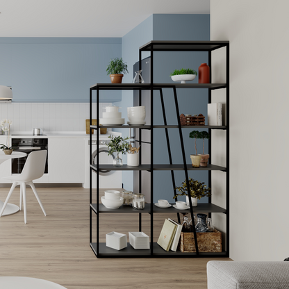 Pal Modern Bookcase Display Unit Anthracite Grey – 178cm Tall