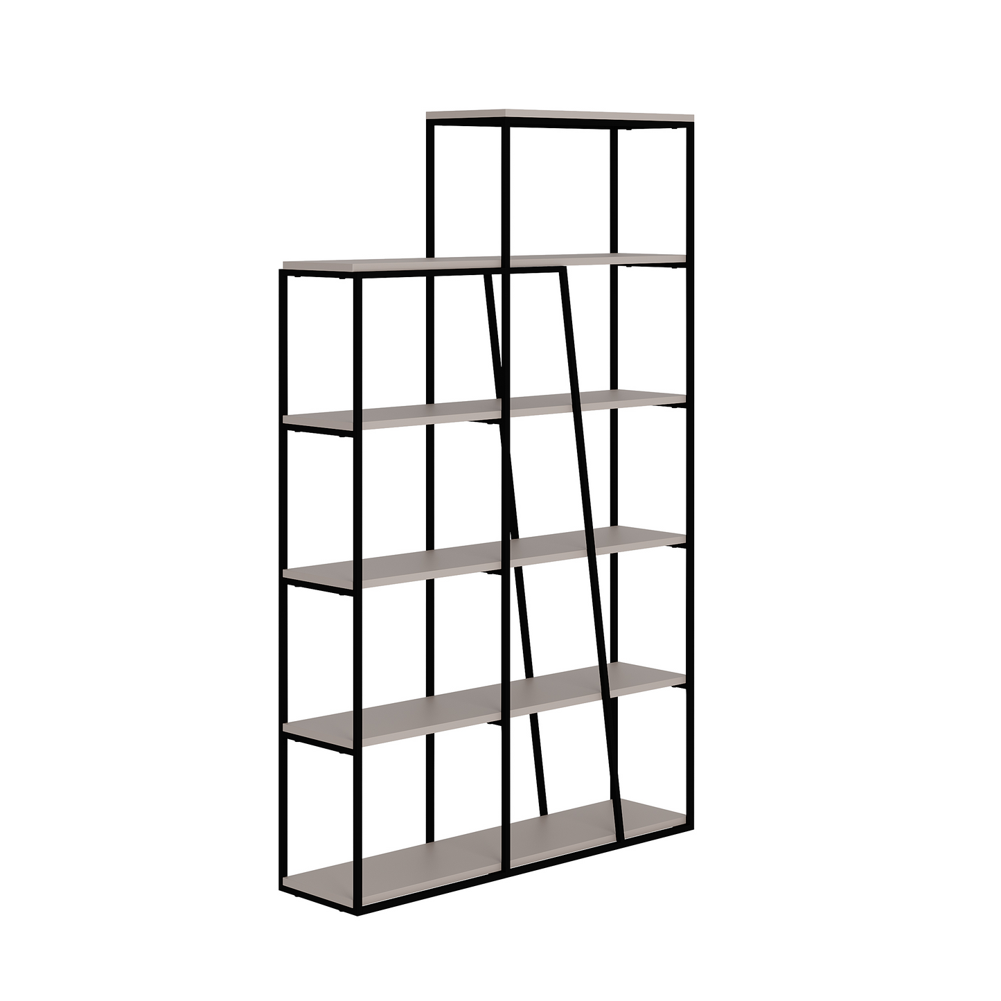 Pal Modern Bookcase Display Unit Mocha Grey – 178cm Tall