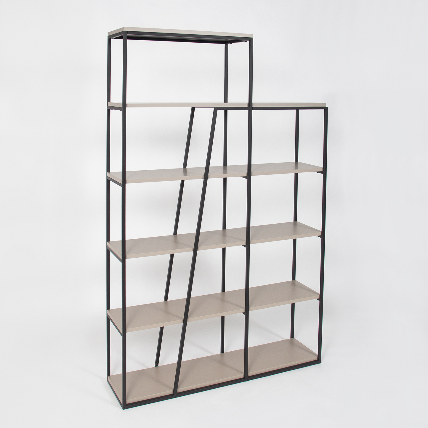 Pal Modern Bookcase Display Unit Mocha Grey – 178cm Tall