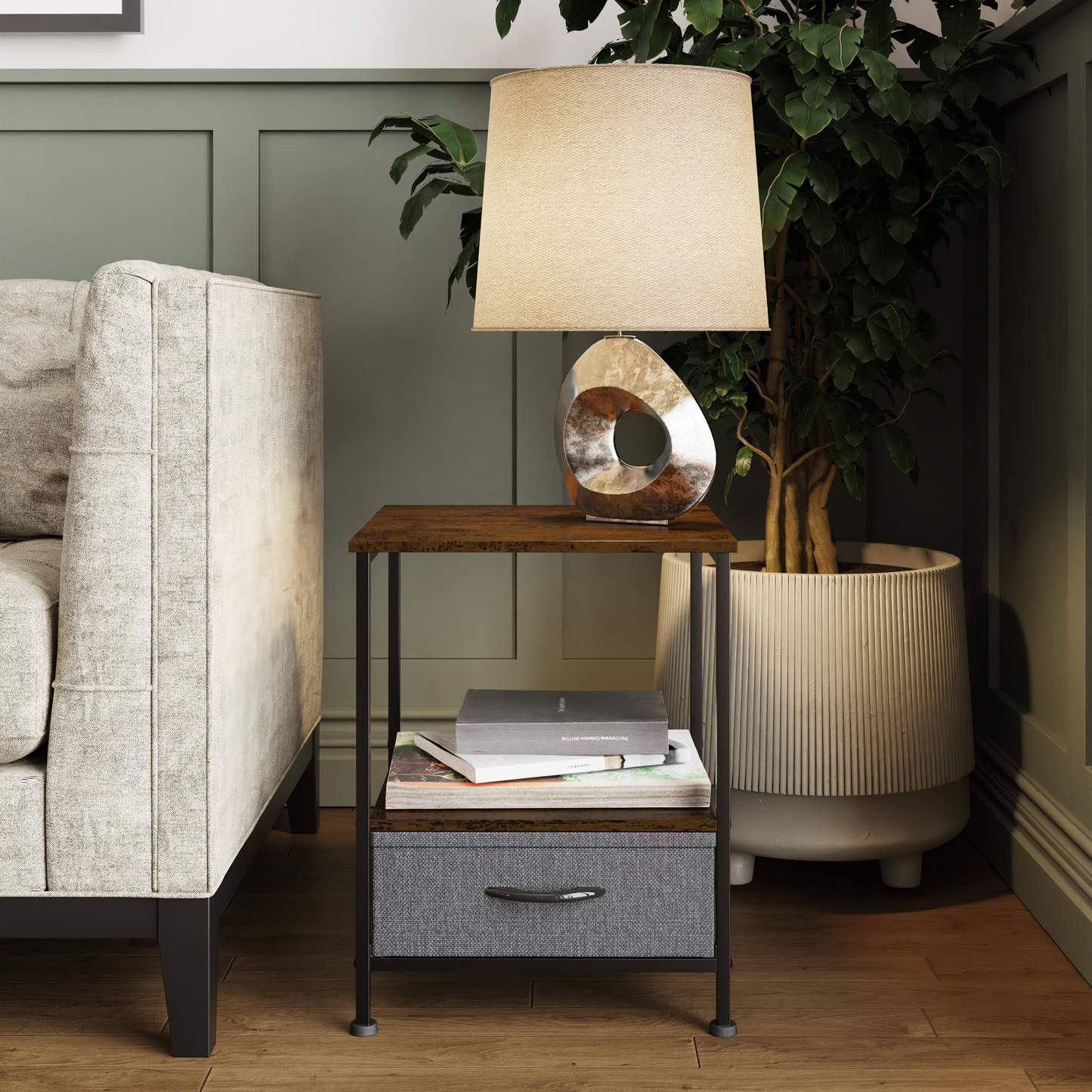 Urban Design Storage Side Table – Rustic & Industrial Style