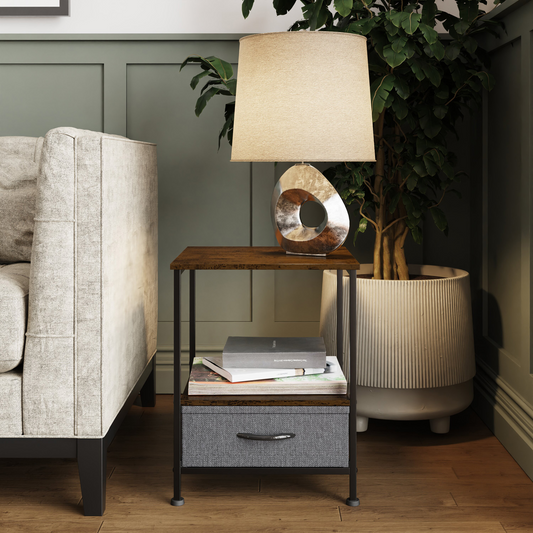 Urban Design Storage Side Table – Rustic & Industrial Style