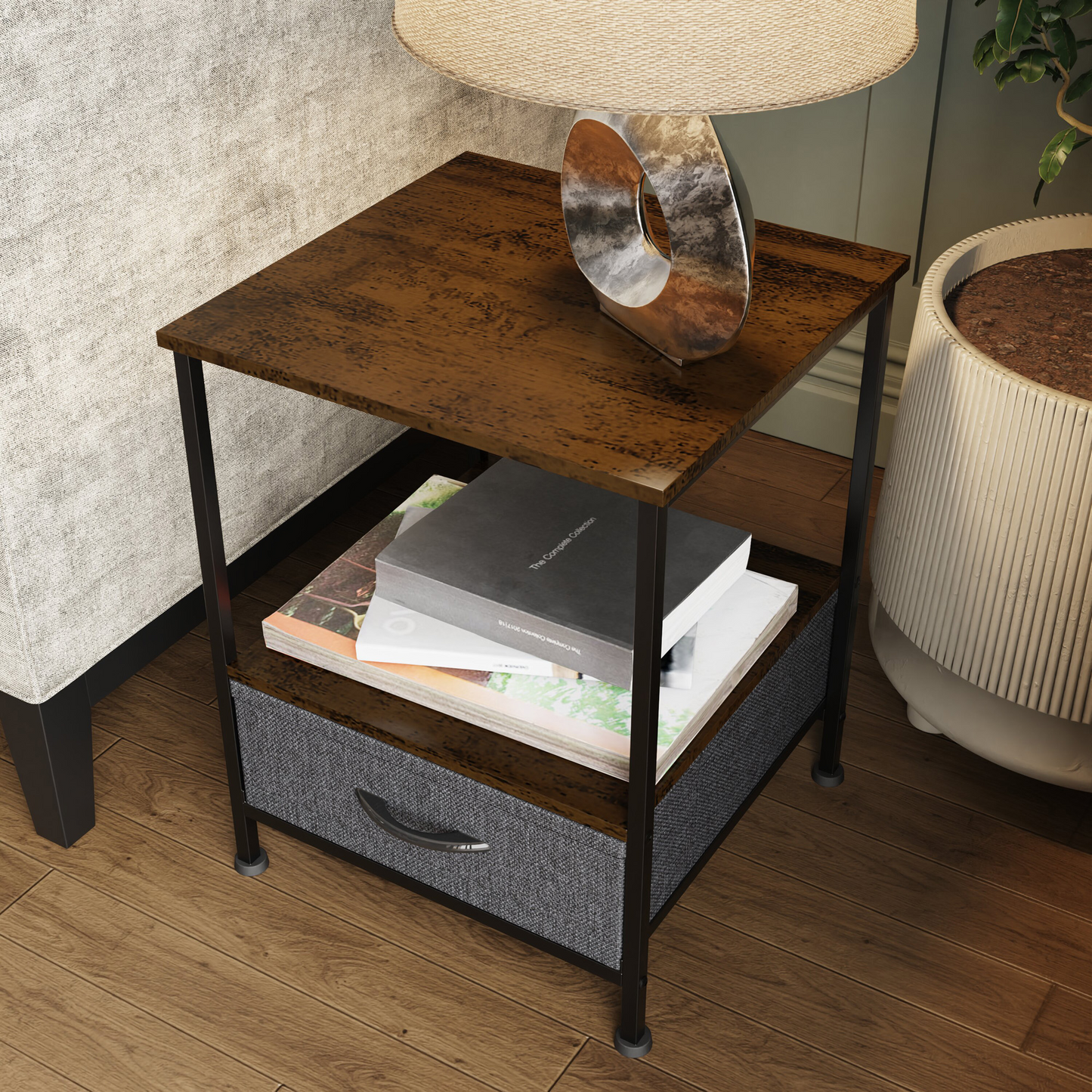 Urban Design Storage Side Table – Rustic & Industrial Style